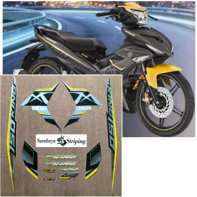 Striping sticker Yamaha Jupiter MX king 150 silver kuning tahun 2017 2018