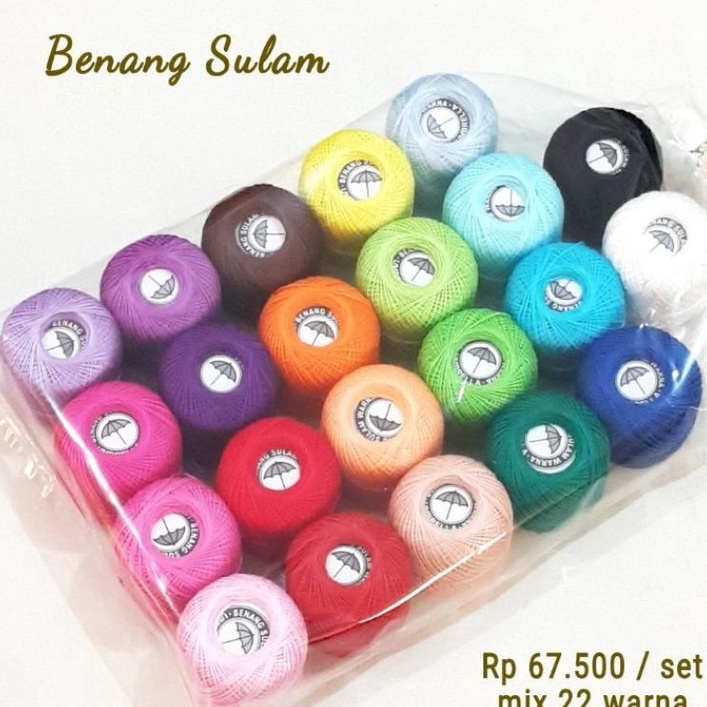 Super Sale  1set Benang Sulam Payung isi 2 roll mix  Benang Sulam  Benang Jahit  Benang sulam payung