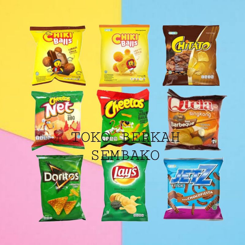 

(RENCENG) Chiki Balls,Lays,Cheetos,Jetz,Qtela,TaroKris Bee,Maxicorn,Chuba,ChitatoLite,ChitatoSapi