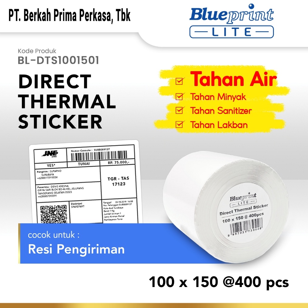 

KODE M3Q4 Direct Thermal Sticker 1 x 15 Stiker Label Resi BLUEPRINT Lite 1x15 mm Isi 4pcs