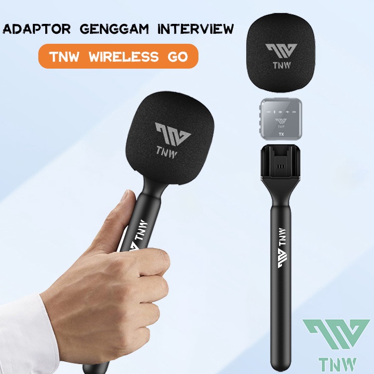 Dijamin Irit TNW Microphone Interview Handle Interview GO Handheld Adapter untuk TNW Wireless Microp