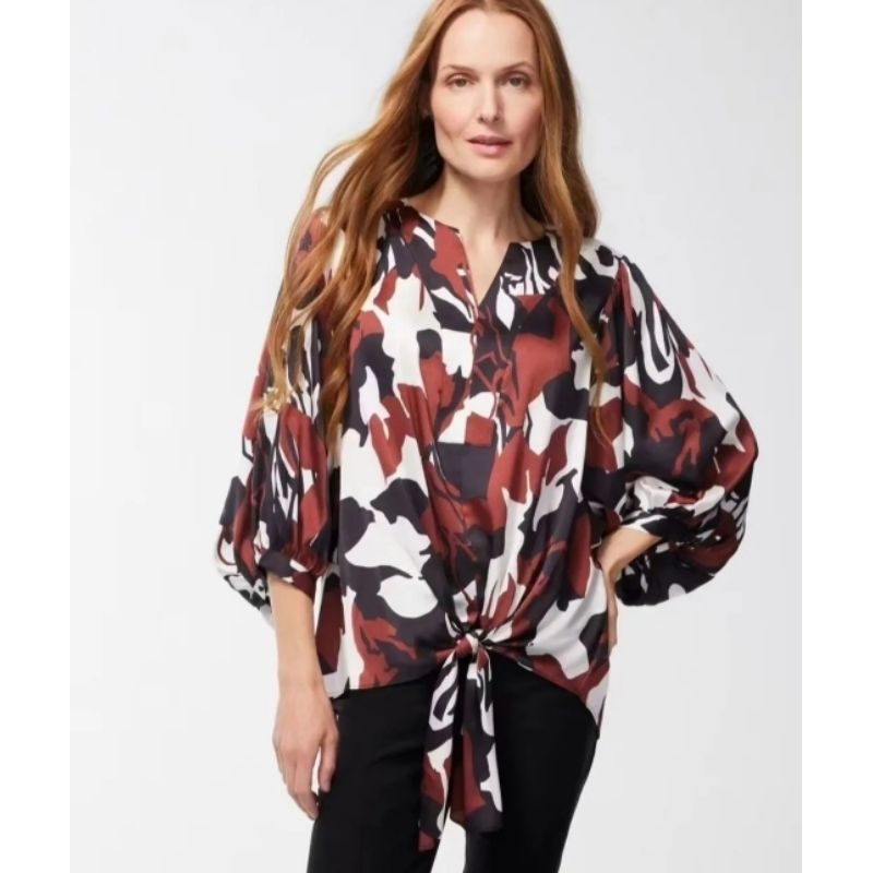 CHICOS Satin Tie-Front Blouse