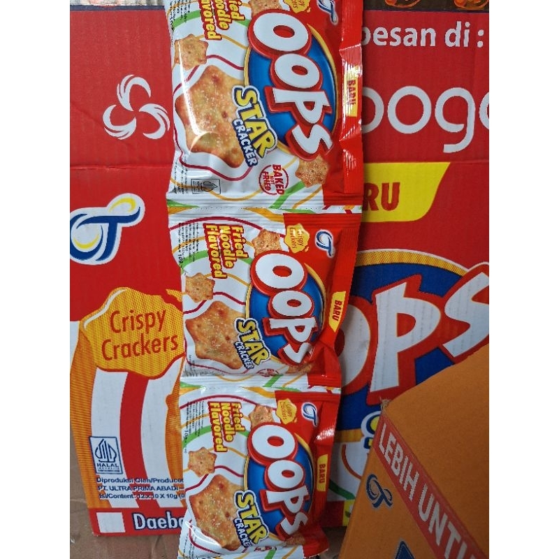 

Oops Star Cracker Rasa Fried Noodle Flavored ( isi 10pcs / renceng)