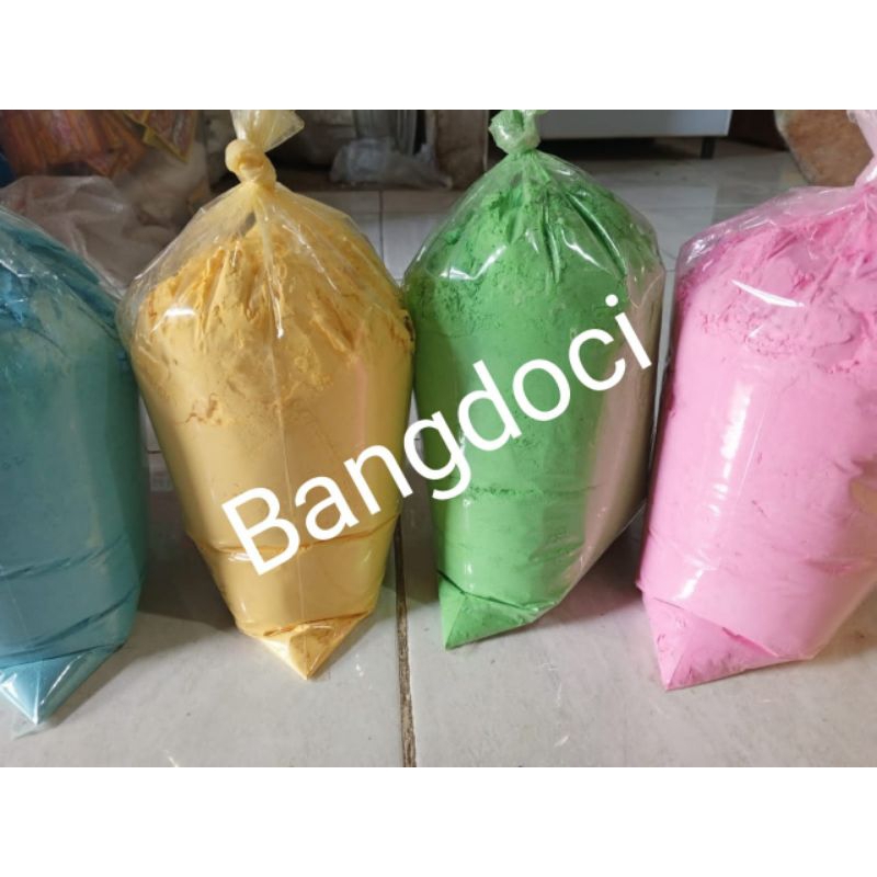 

PROMO PAKET MURAH 4 WARNA=4KG/TEPUNG WARNA BIRU, KUNING, PINK, HIJAU/HOLLY POWDER PAKET 4WARNA SESUAI GBR/COLOUR RUN FOOD GRADE 100%