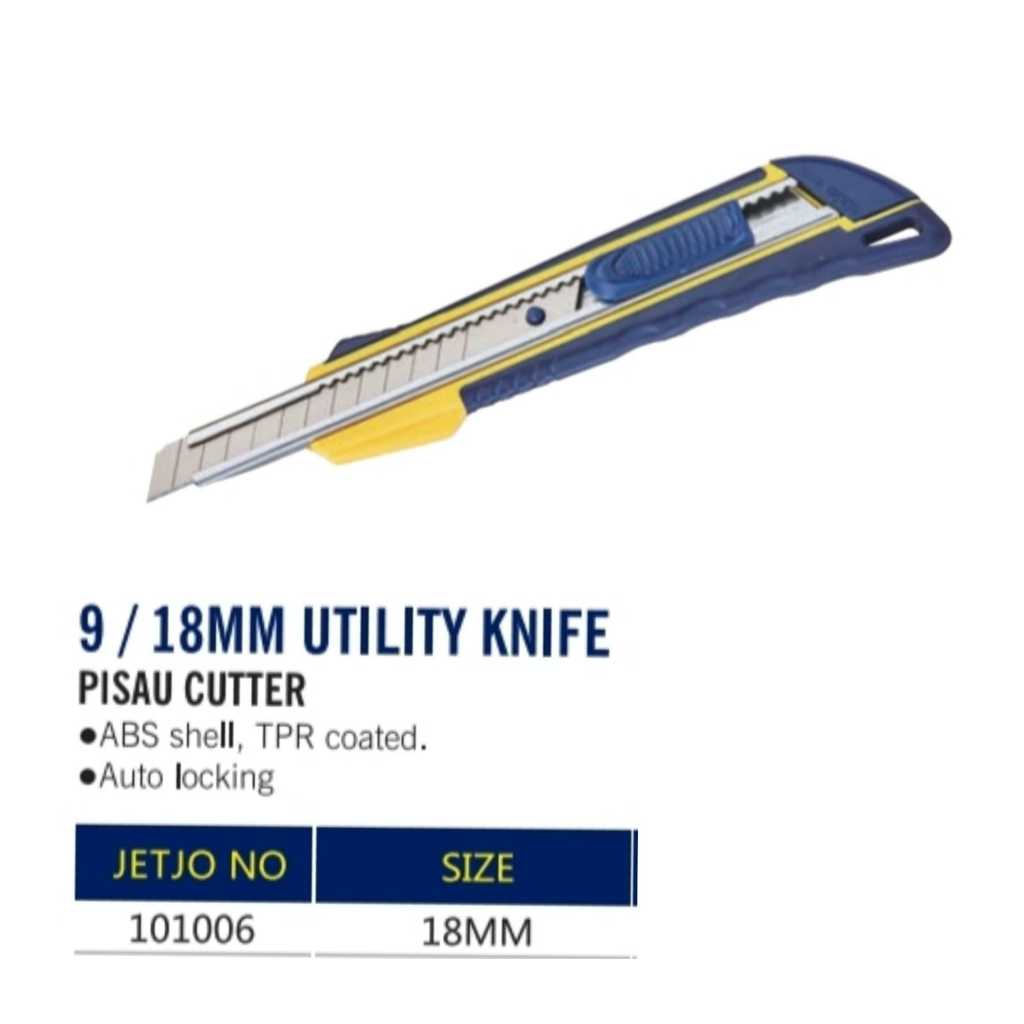 

101006/101007 Cutter Pro 18mm/9mm Cuter Besar Pisau Kater JETJO TOOLS