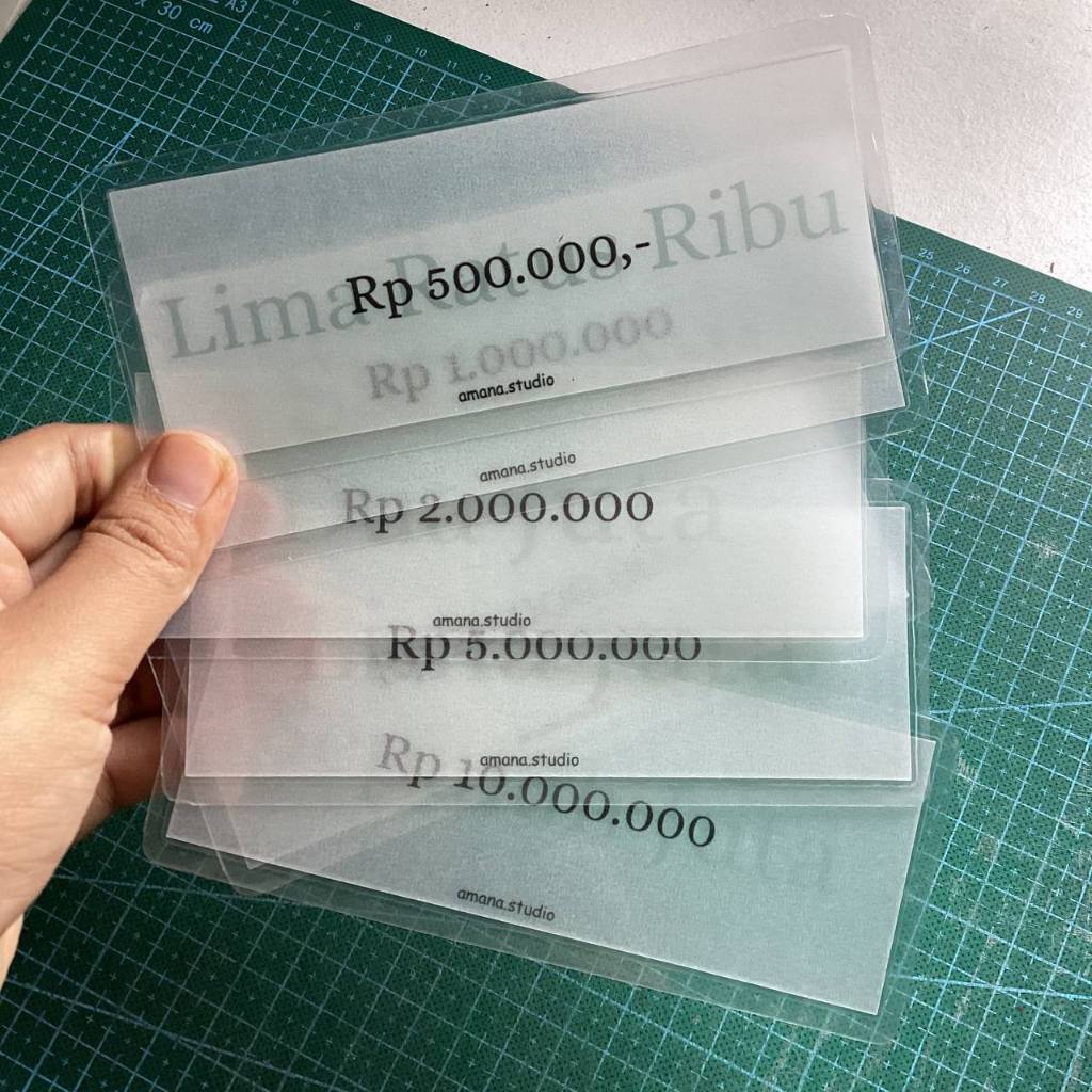 

Money Slip / Replacement Money / Uang Pengganti Budgeting Vellum Transparan Simple