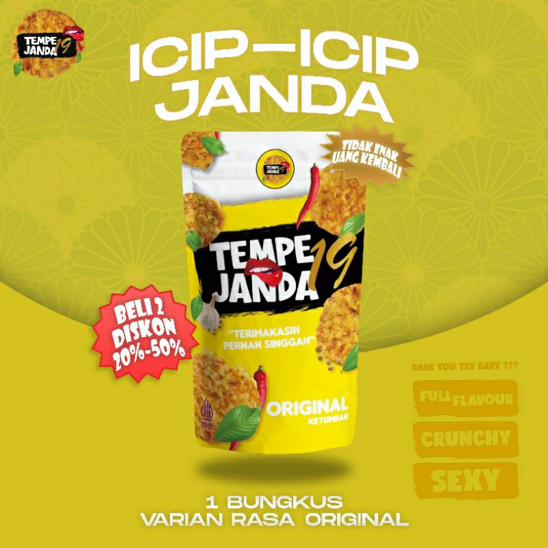 

Makanan Ringan Keripik Tempe Original Varian Rasa Cemilan Asin Gurih Kriuk