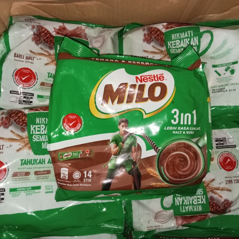 

milo 3in1 malaysia (14 stik x 33g)