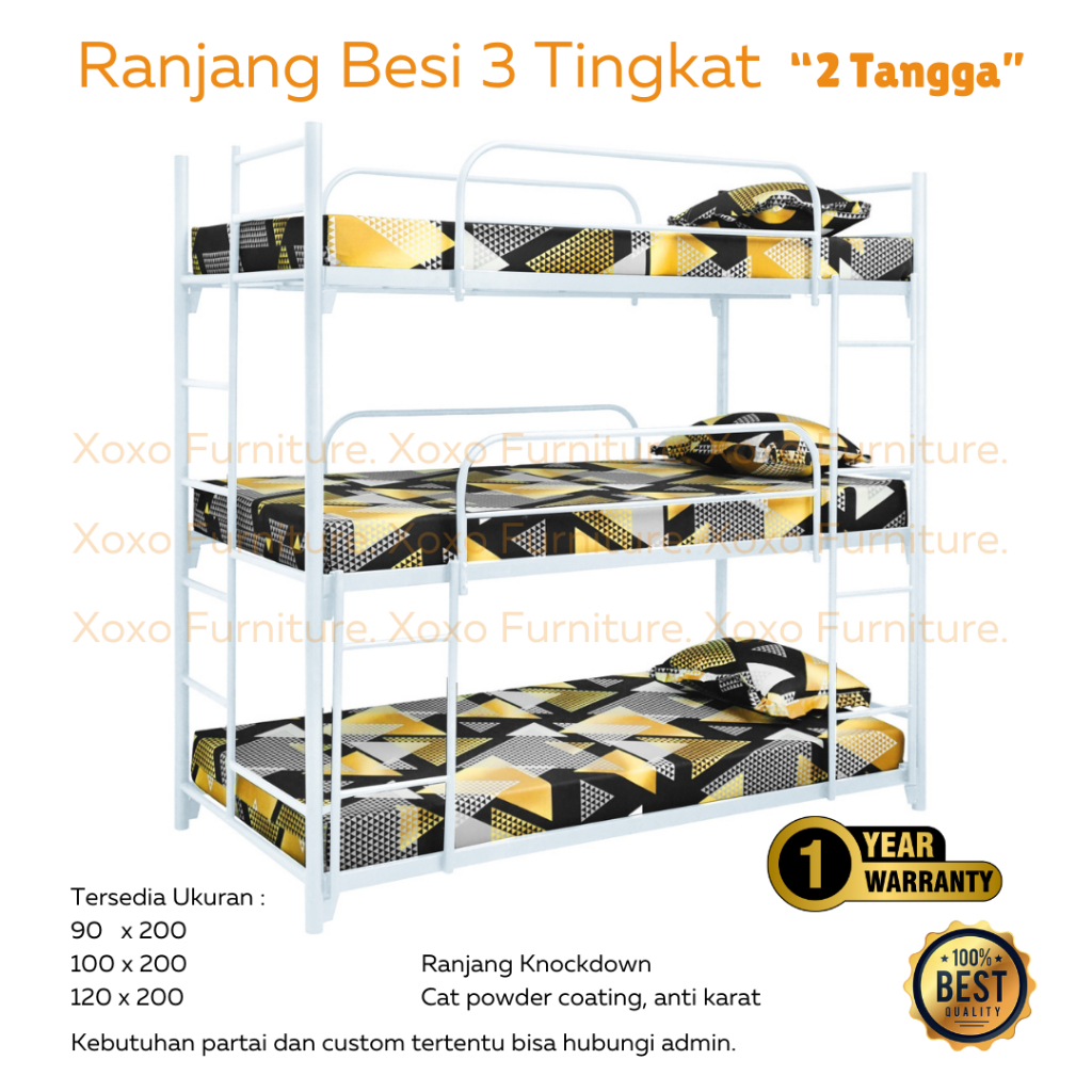 Ranjang Susun Tingkat Bunk Bed Susun 3 Tingkat Bunk Bed (S3)
