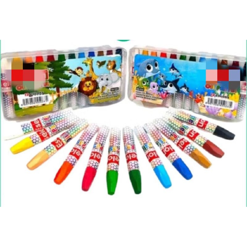 

Crayon set 12 colour oil pastel karakter