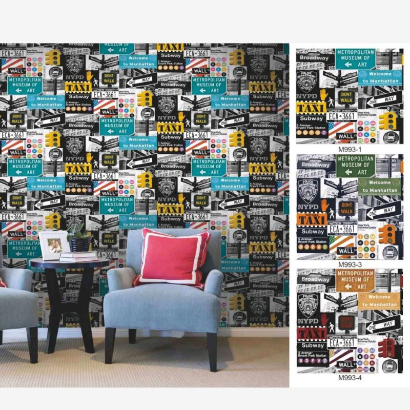 Wallpaper dinding Motif 3D bahan Vinyl milano