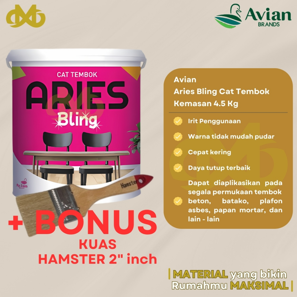 Avian | Aries Bling Cat Tembok | 5 Kg (netto= 4,5kg)
