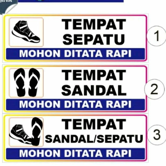 

Stiker tempat sepatu,tempat sandal,tempat sandal & sepatu