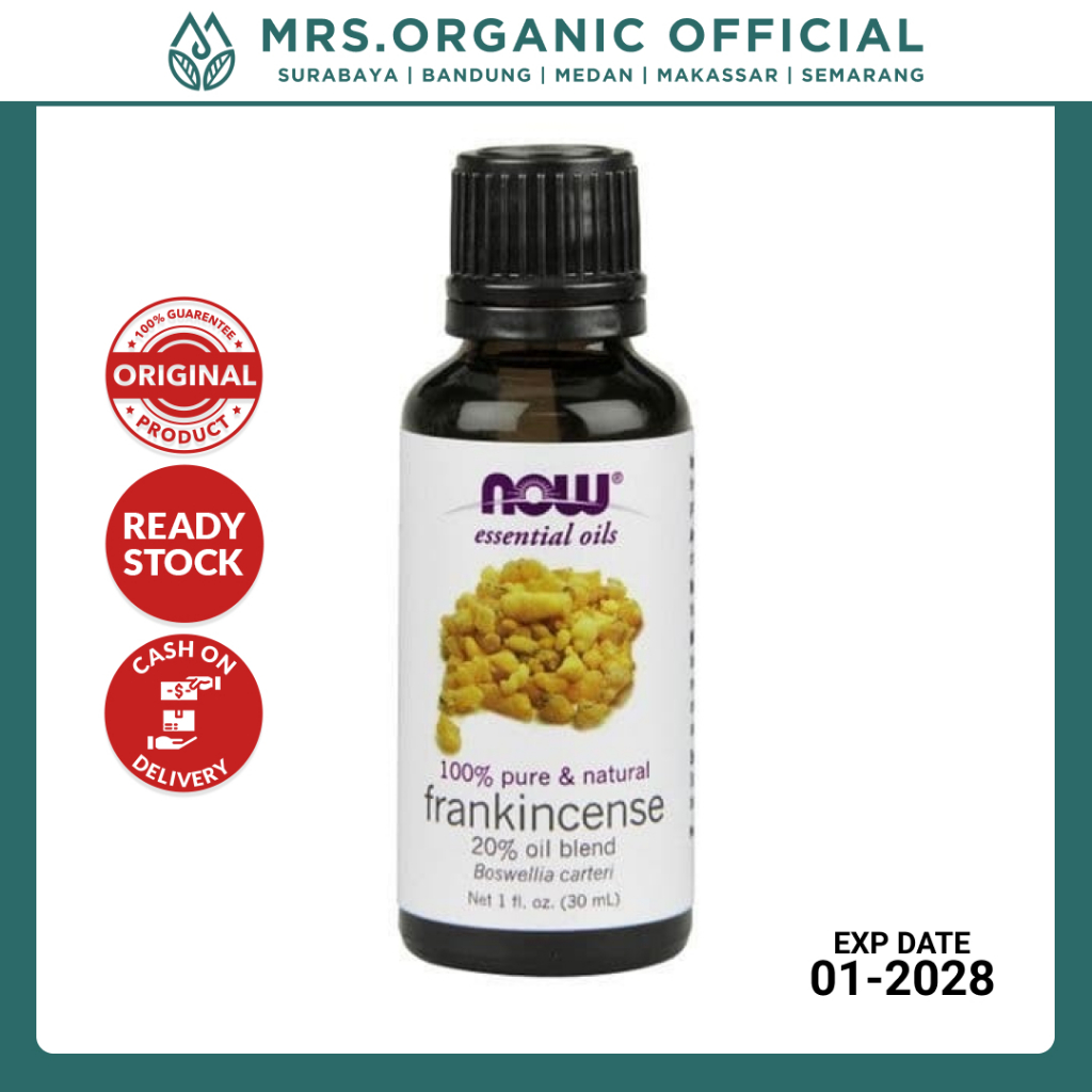 NOW Essential Oil Frankincense 30ml - Essentials Esential Oils Aromatherapy Ruangan Diffuser Flu and