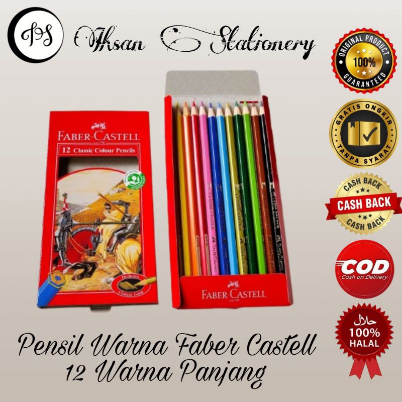 

Pensil Warna Faber Castell 12 Warna Panjang (1 Set)