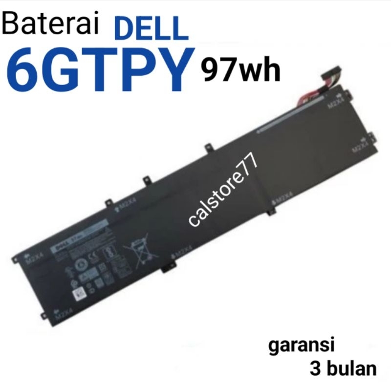 Baterai Battery Laptop XPS 15 9550 9560 7590 6GTPY 97Wh