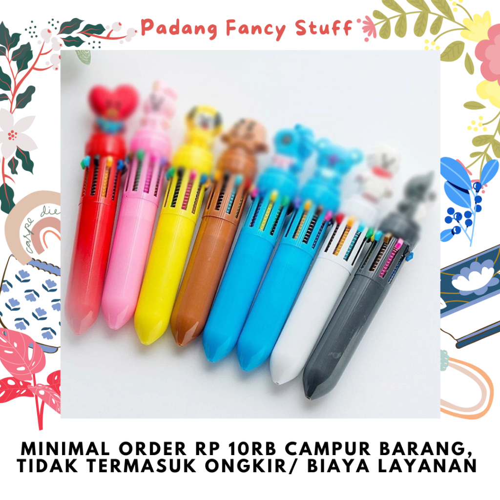 

PFS - PENA Karakter Rainbow Pulpen Kartun 10 Warna Pen Warna Warni Bolpoin Karakter Lucu Army