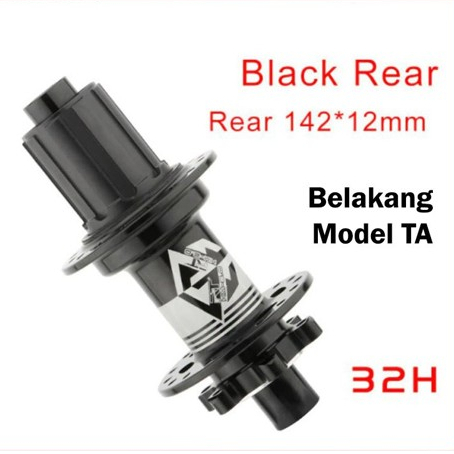 RT Hub Belakang Freehub TA Thru Axle BOOST 32H 142 x 12mm Jangkrik