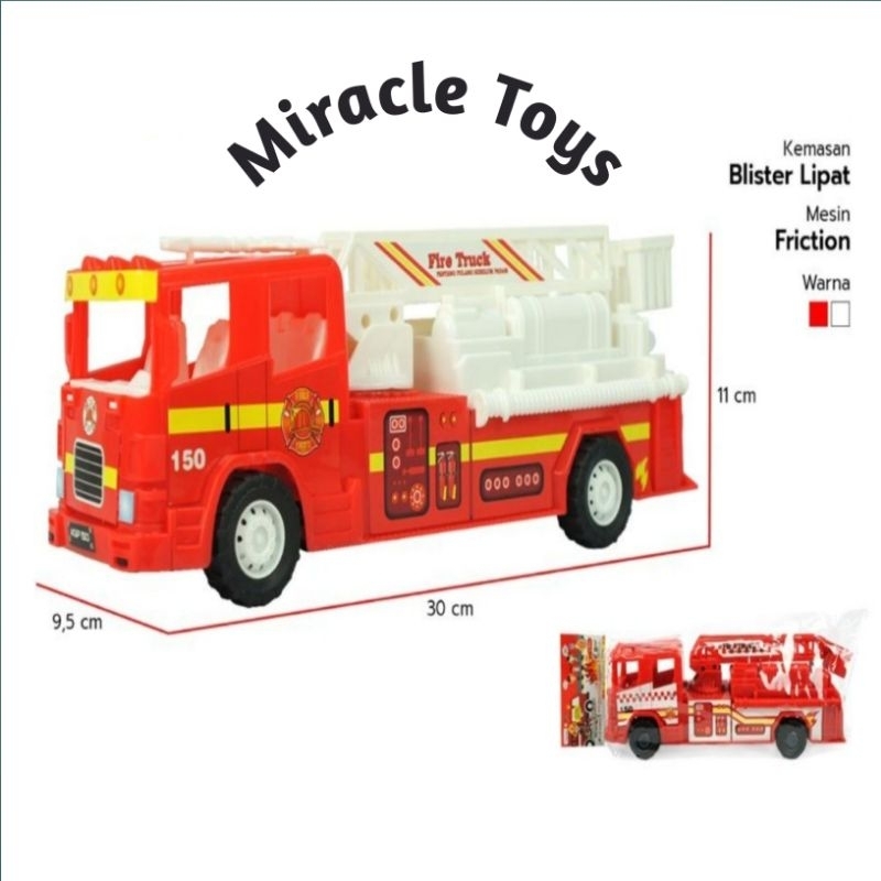Mainan Mobil Pemadam Kebakaran Friction - Fire Truck dengan Tangga Lipat