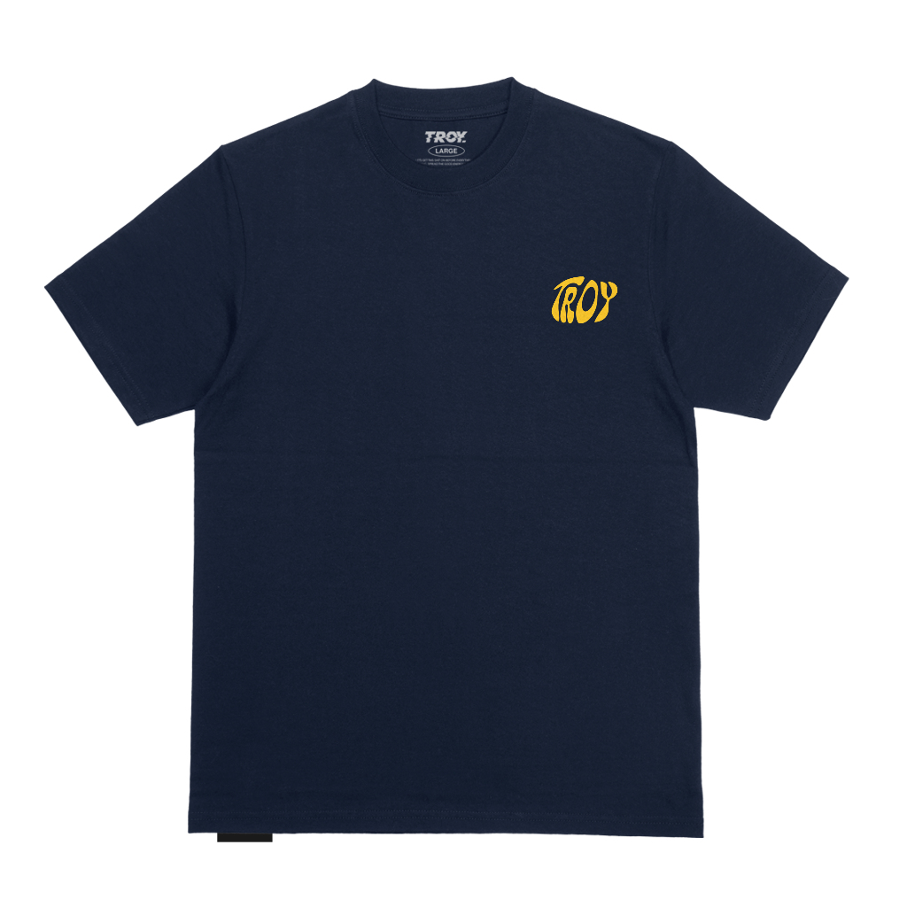 Troy Company T-shirt Blue Navy Myosotis Flower - Kaos Lengan Pendek Kaos Biru Navy MTD 2757