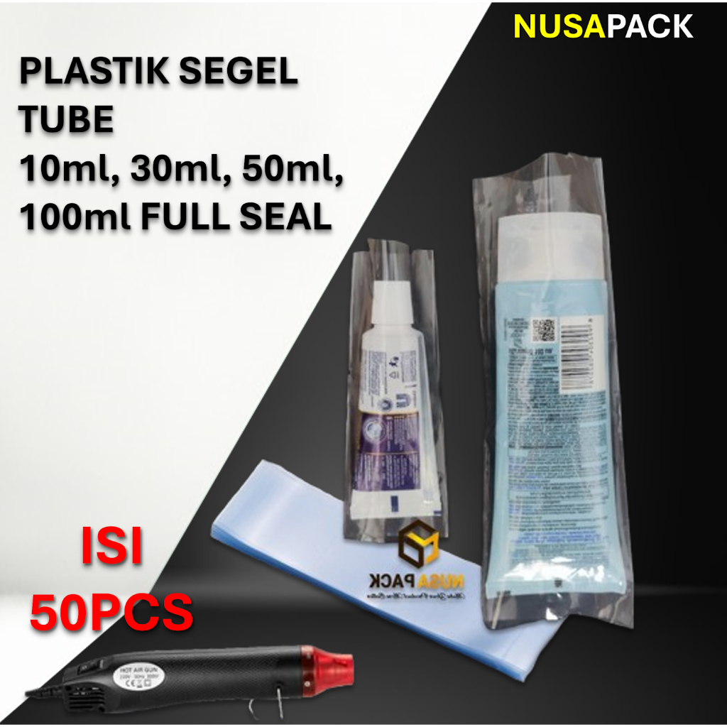 

plastik segel tube 10ml 30ml 50ml 100ml pvc shrink isi 50