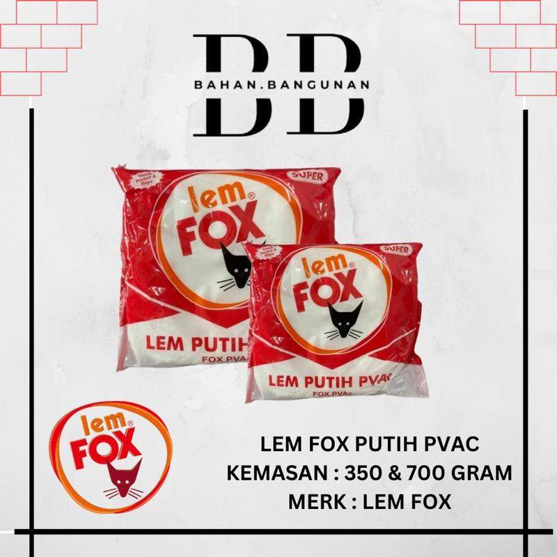 Lem PVAC / lem fox kayu / lem fox kayu putih / lem fox merah 700 gram / lem fox merah 350 gram