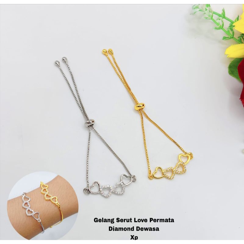 Gelang tangan serut love xuping