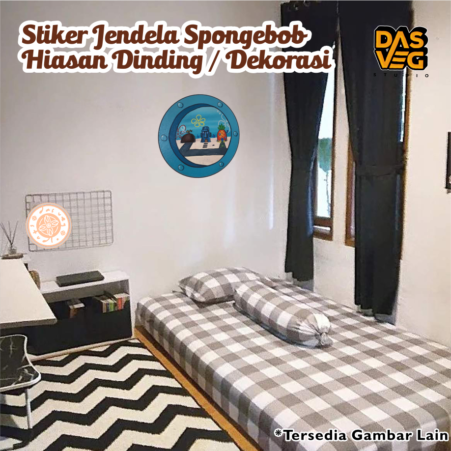 Stiker Jendela Spongebob Hiasan Dinding / Dekorasi