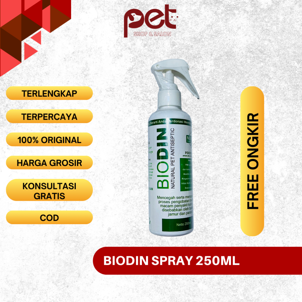 Biodin Spray 250 ml - Biodin untuk PMK Sapi - Antiseptic Semprot untuk Hewan - Obat Luka untuk Hewan