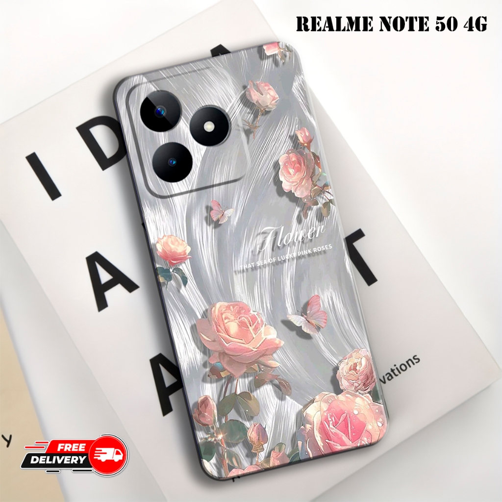 Casing Hp cocok untuk REALME NOTE 50 4G Terbaru - Softcase Fashion Case Pattern Cute - Type Lain Via
