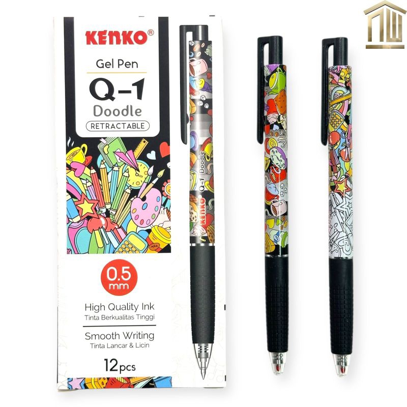 

Pulpen / Ballpoint / Pen Gell Kenko Q1 Doodle (12 Pcs)