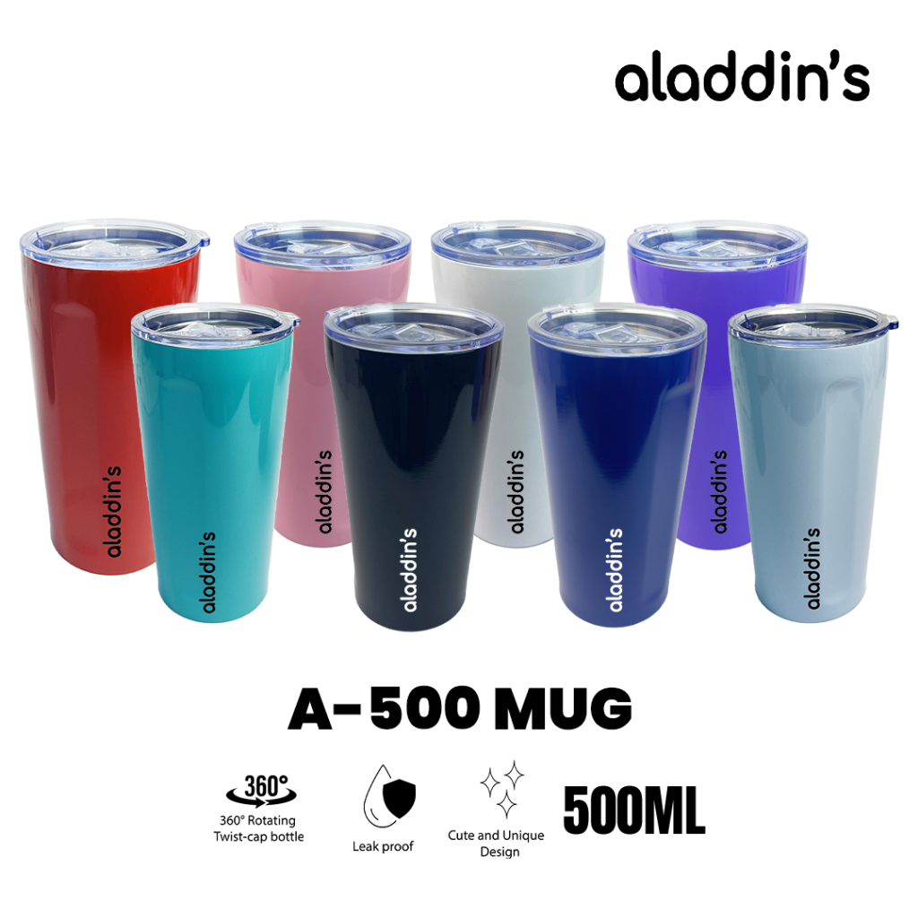 aladdin's Tumbler Mug Rose 500ml Tahan Panas dan Dingin Double Insulated, A-500/MUG