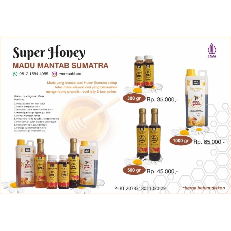 

Madu Mantaab Sumatra 1000g