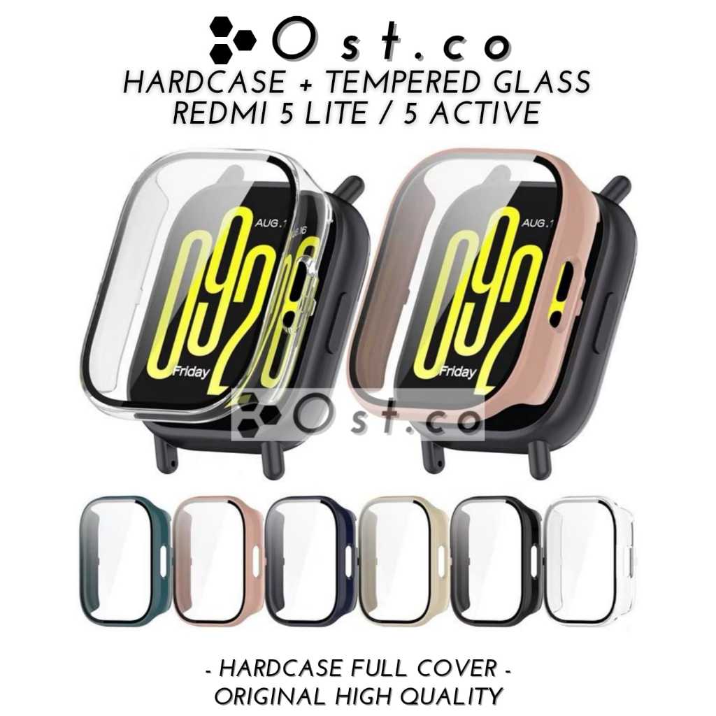 Case Redmi Watch 5 Active / Redmi Watch 5 Lite Tempered Glass Hardcase Redmi Watch 5 LIte / Redmi Wa