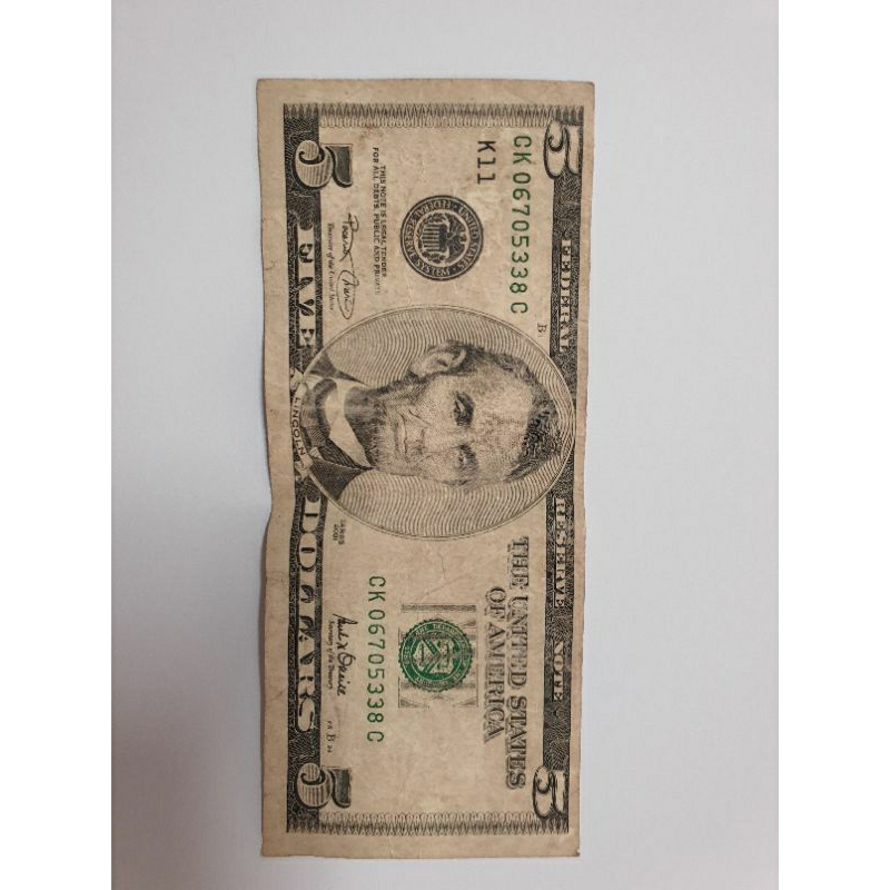 5 dolar amerika 2001 (Asli)