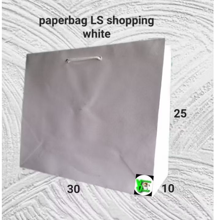 

paperbag LS shopping white (30×10×25) isi 12 pc