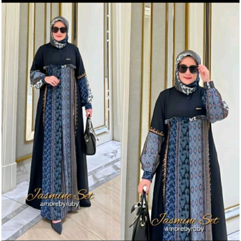 gamis set produk Amore by ruby edisi Jasmin set gamis muslimah