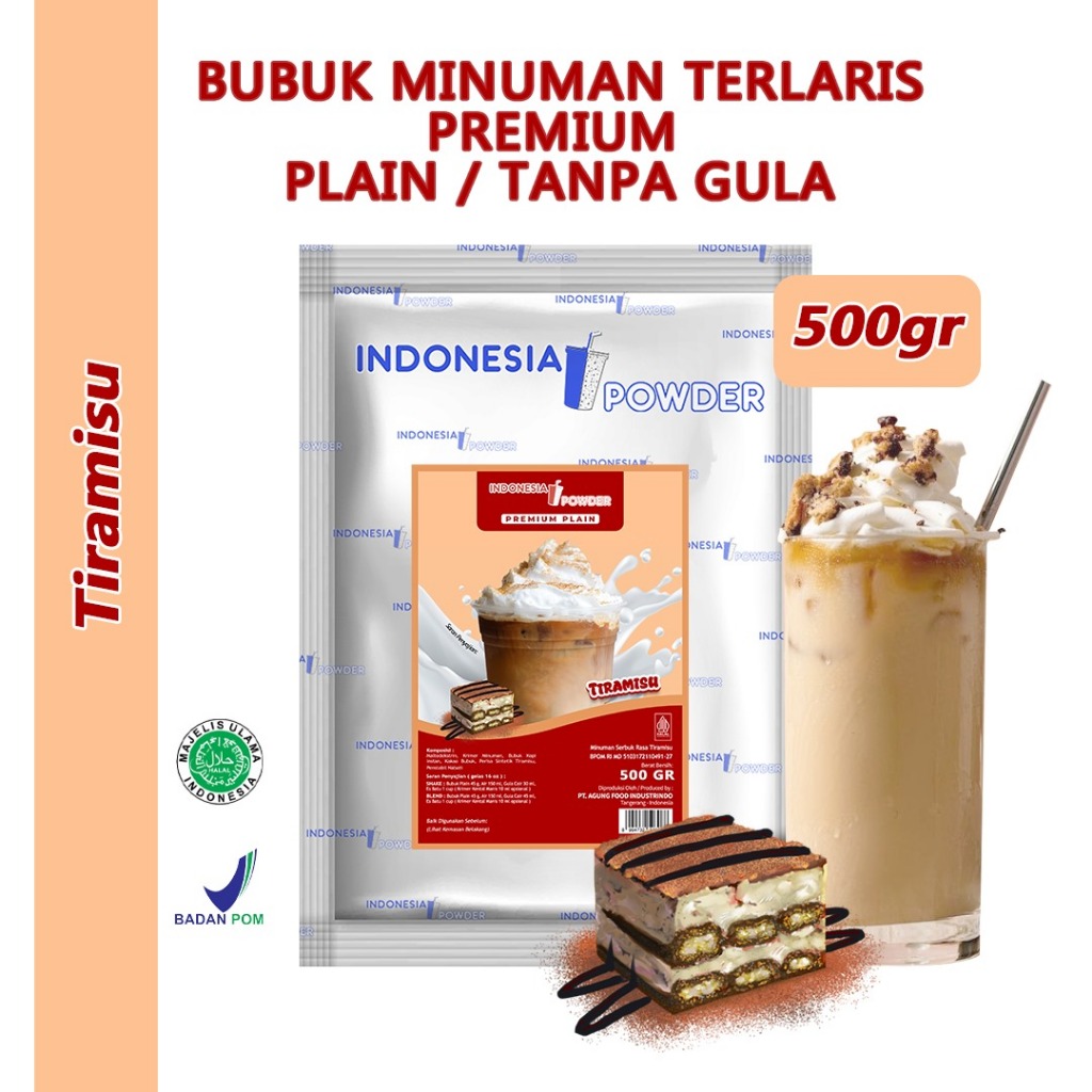 

NUSANTARA Bubuk Minuman Premium Plain Tanpa Gula Horeca Rasa Tiramisu 500 Gr Omura Powder
