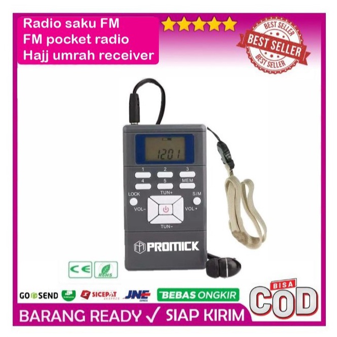 KODE M1J2 Radio Mini FM Digital Receiver DSP plus Earphone  Radio Saku  Radio Receiver Audio Haji Um