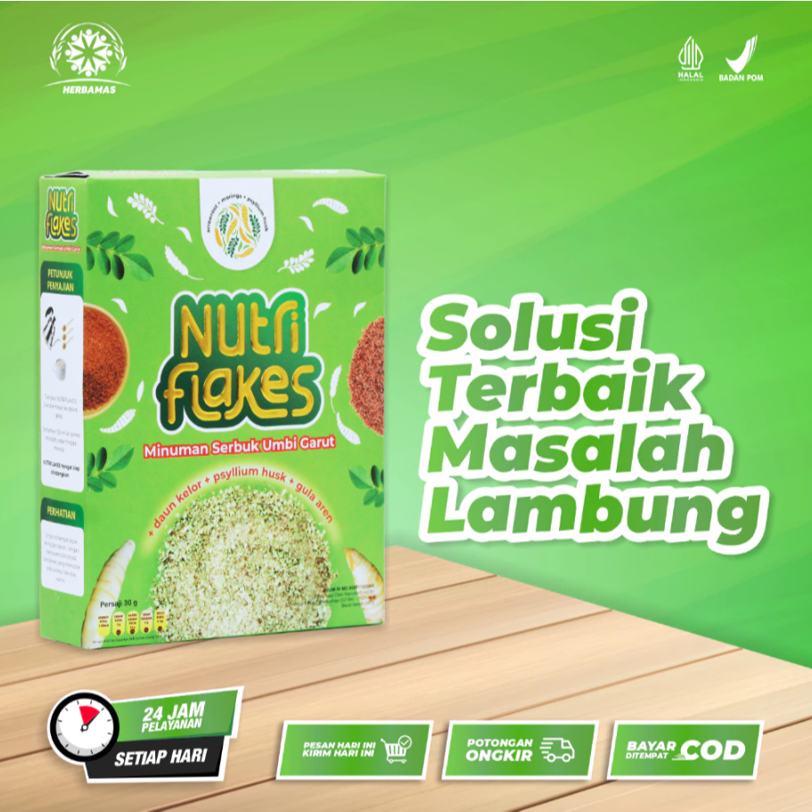 

Nutriflakes Original Sereal Umbi Garut Solusi Atasi Asam Lambung Magh Gerd, Suplemen Makanan Diet