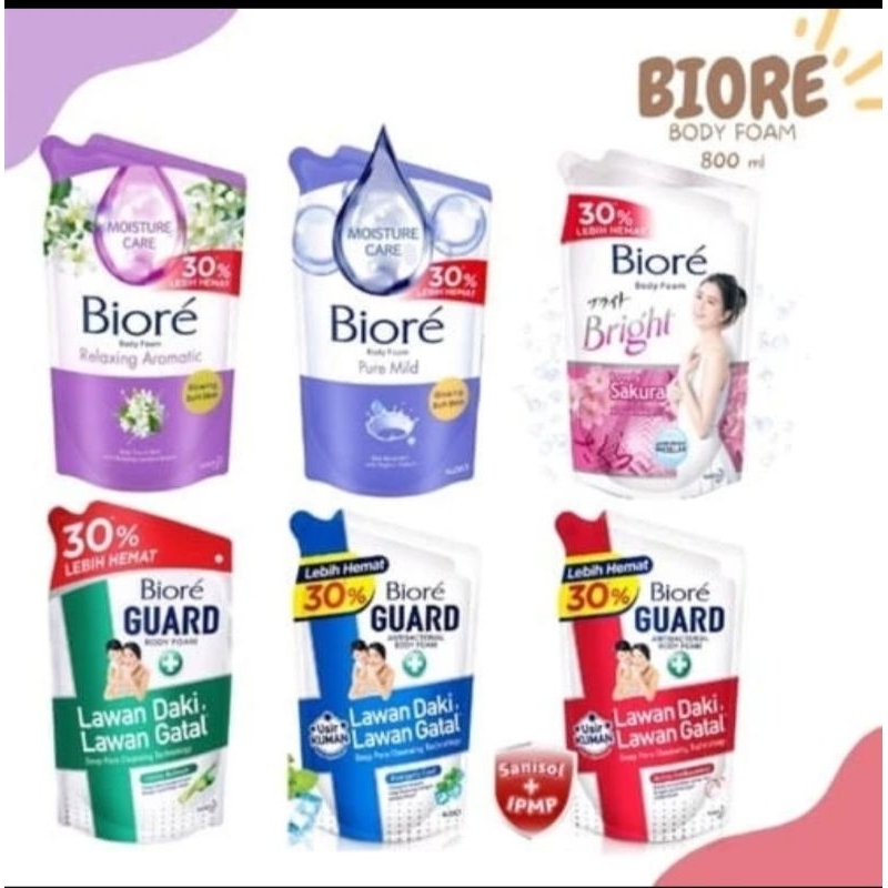 BIORE BODY WASH 800 ML COOL, MILD, FLORAL, BIORE GUARD