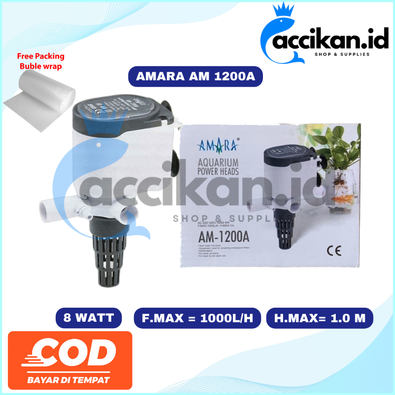 Pompa Filter Aquarium Amara 1200 Mesin Pompa celup power head AMARA 1200A