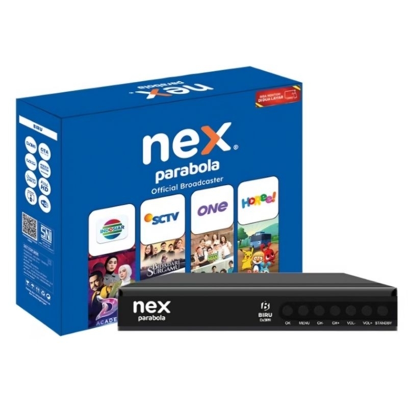 Receiver NexParabola Nex Parabola Biru Blue S2 STB Riciver Resiver Set Top Box TV Digital