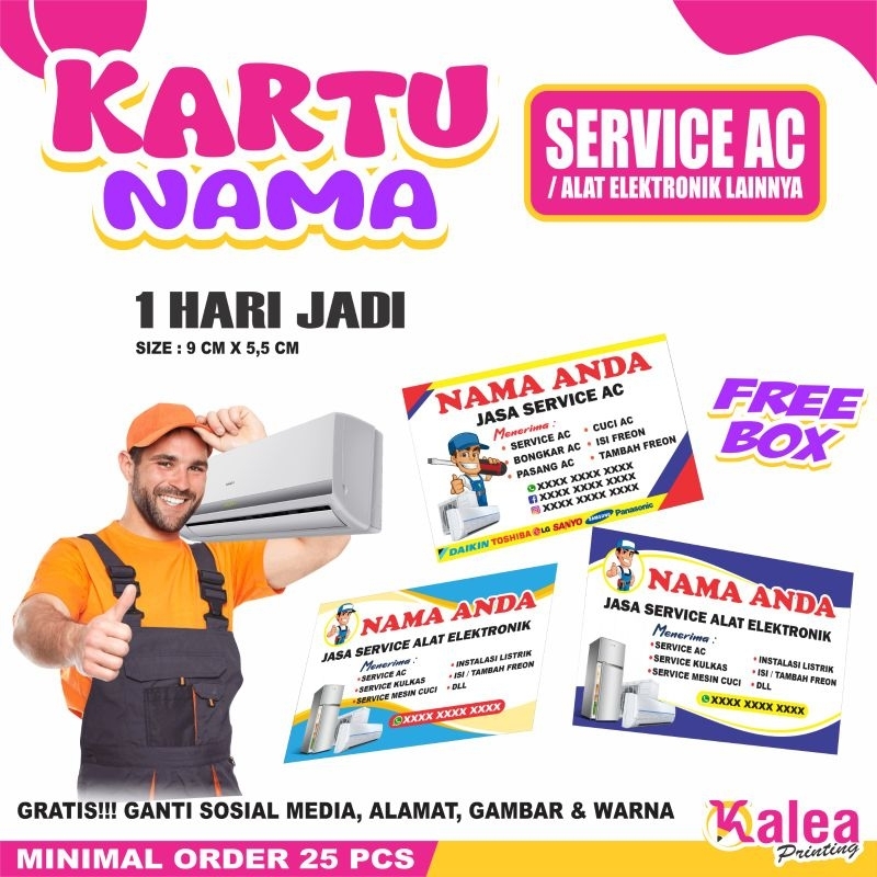 

Cetak Kartu Nama Service AC, Kartu Nama Service Elektronik