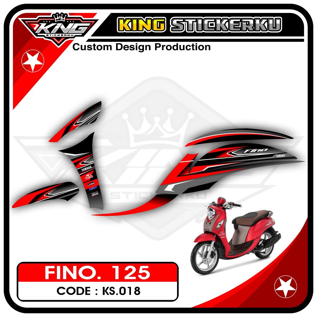 Stiker Striping Fino 125 / Grande - Sticker Striping Aksesoris Motor Fino 125 Desain Racing. KS.18