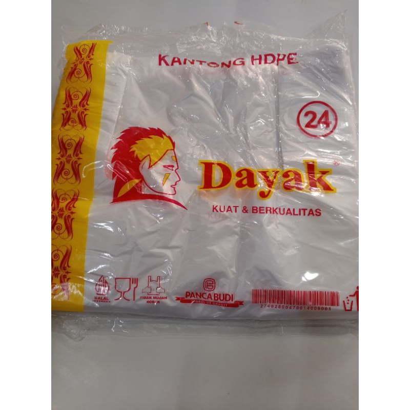 kantong plastik HDPE Dayak(15,24)@320g