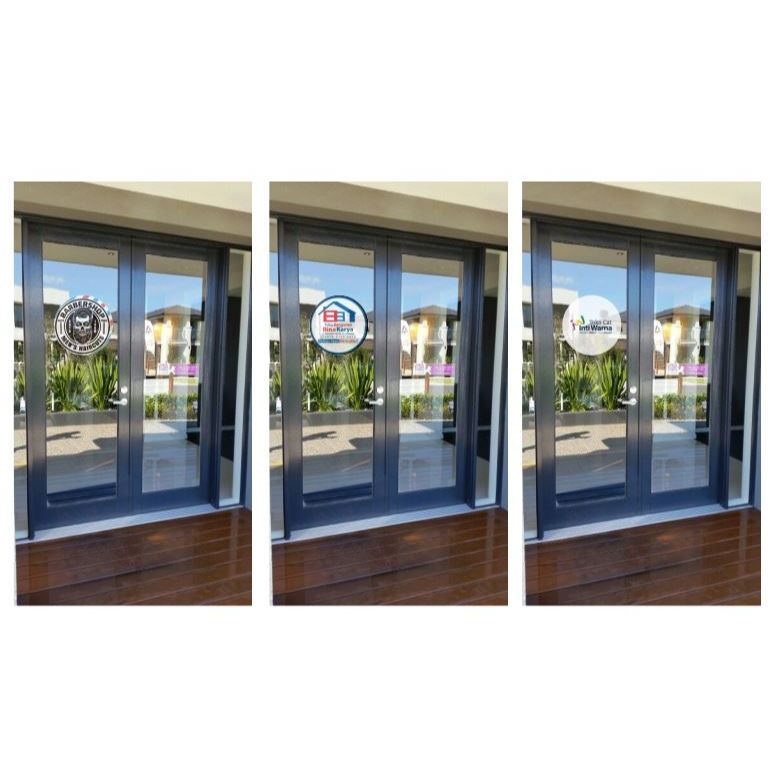 Cetak Stiker One Way Oneway Vision untuk Kaca Pintu Kantor / Rumah-  Ukuran kecil / Custom