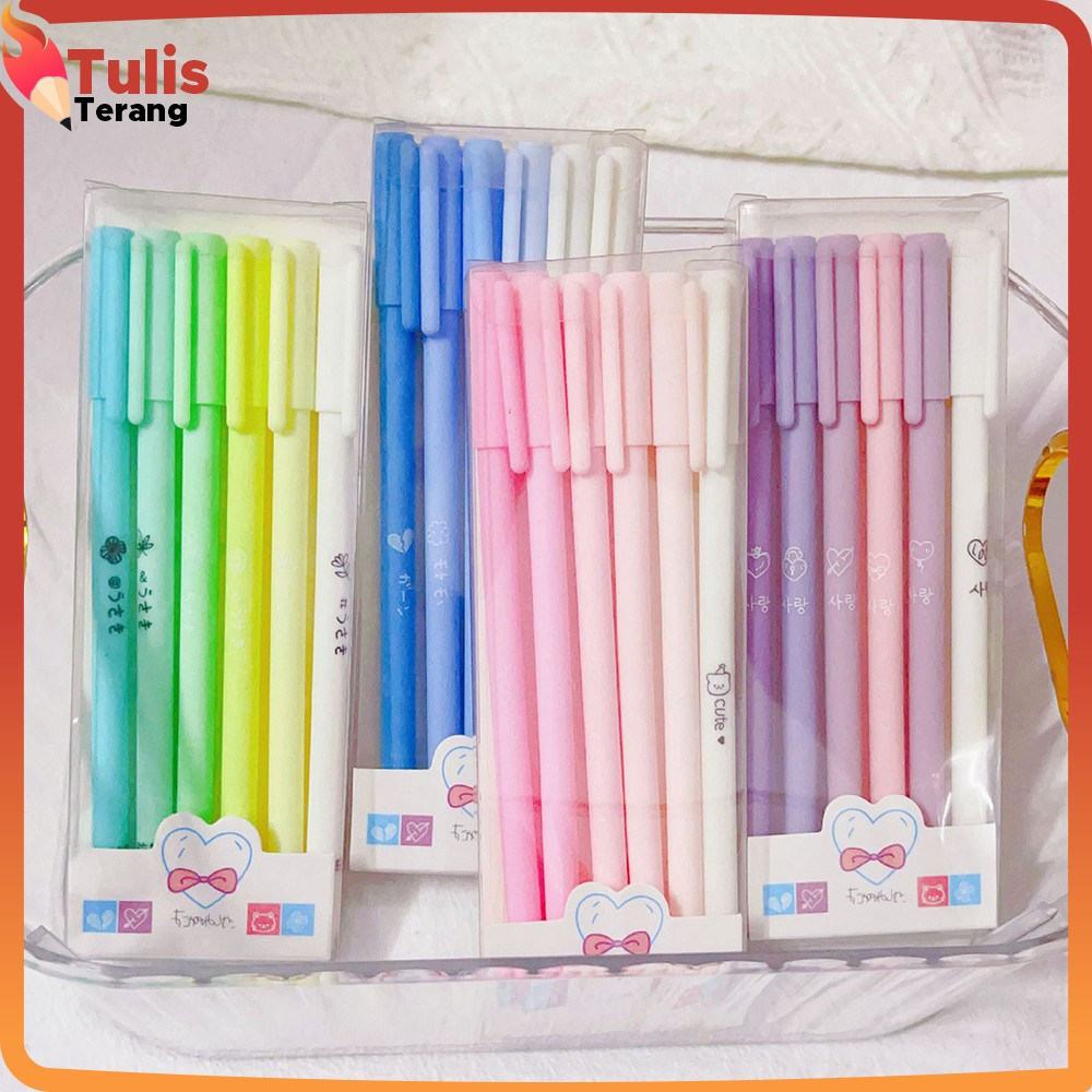 

Pena Rainbow Perlengkapan Sekolah / Pulpen Gel 6IN1 Motif Polos Warna Pastel Gaya Korea / Alat Tulis Pena Cair 0.5mm Tulis Terang A48