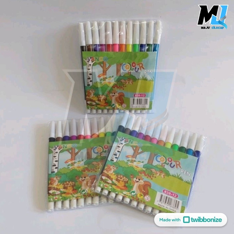 

SATU SET ( 12 WARNA ) Colour Pen Spidol 12 Warna Zendi 838-12