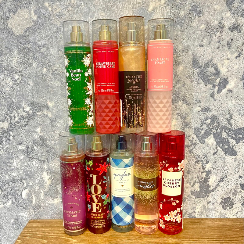 BBW Fine Fragrance Body Mist Shimmer 236ml Bath & Body Works - Strawberry Pound Cake Into The Night 